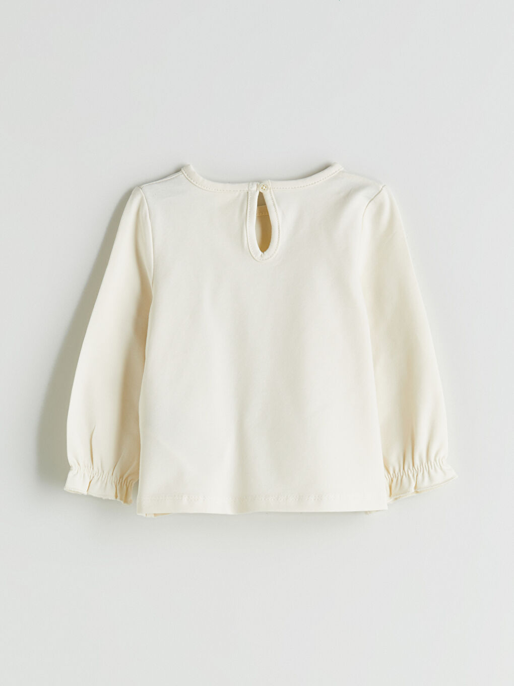 Ekru Bisiklet Yaka Kız Bebek Bluz-1