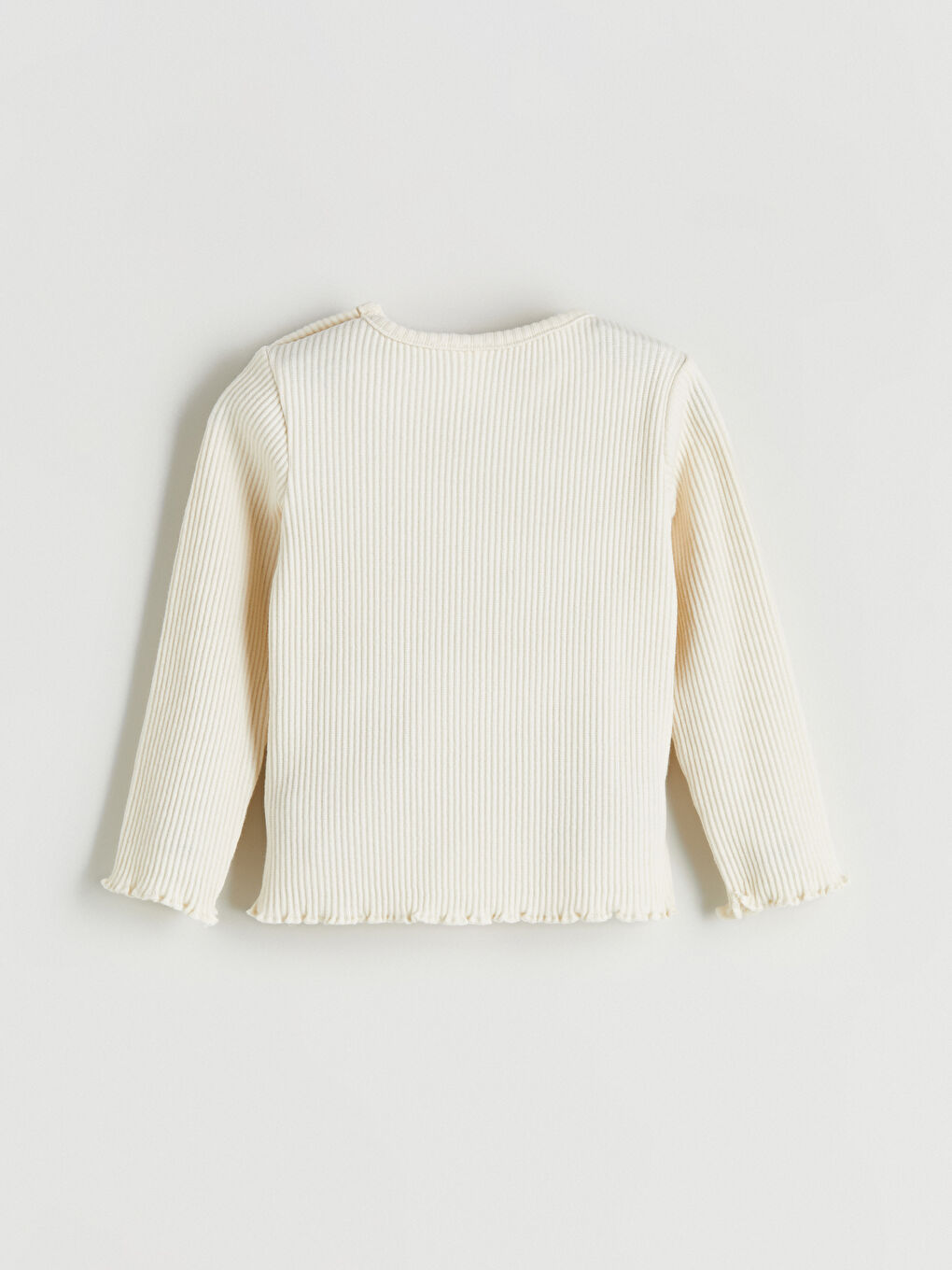Ekru Uzun Kollu Kız Bebek Bluz-1