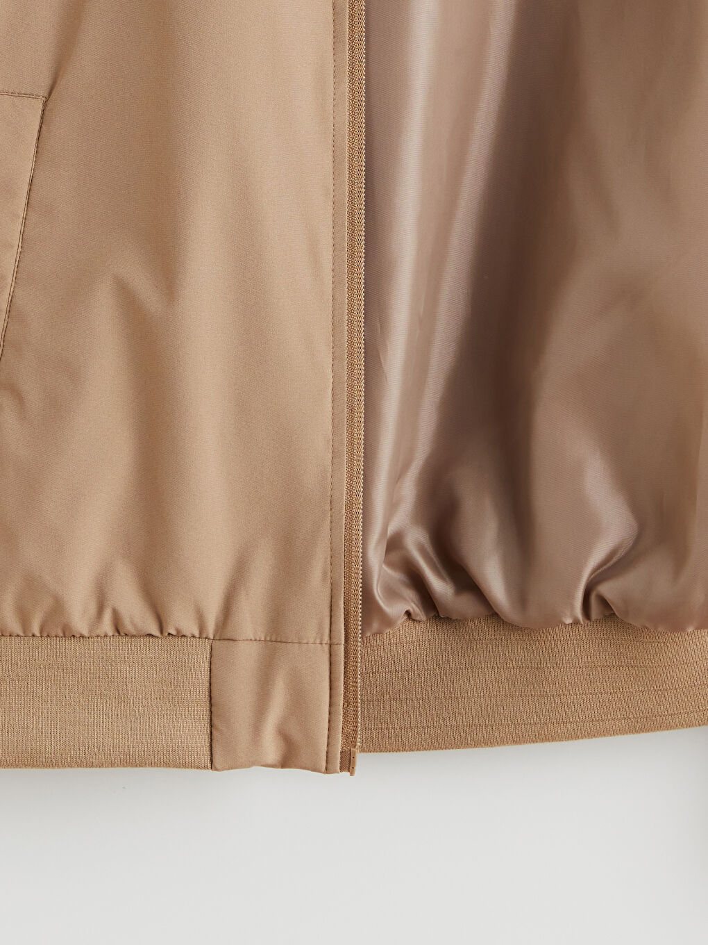 Bej Standart Kalıp Gömlek Yaka Erkek Mont-6