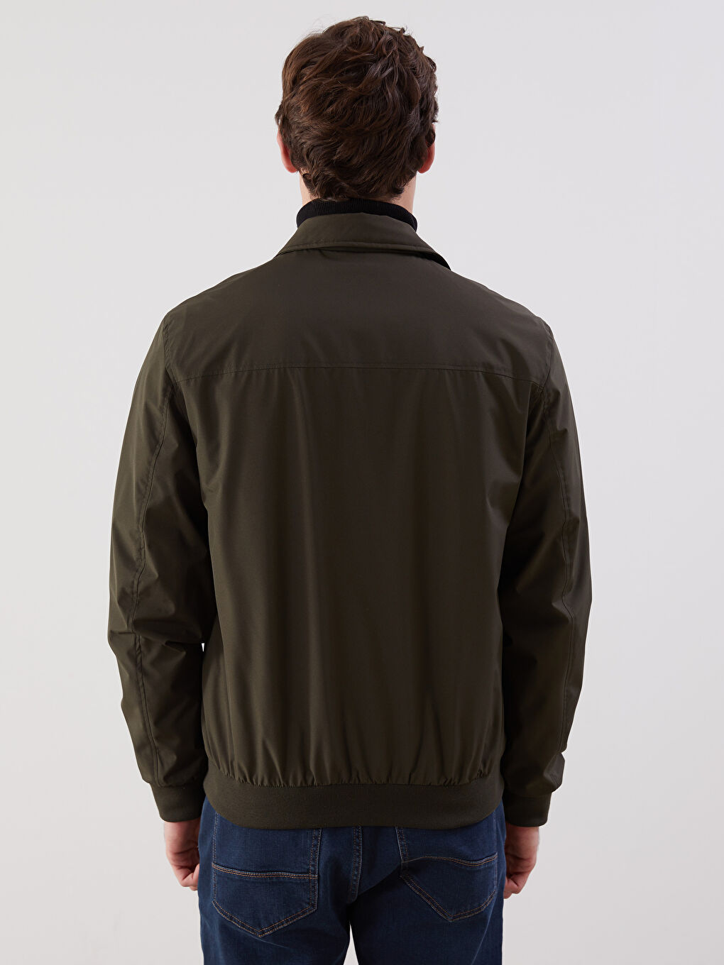 Haki Standart Kalıp Gömlek Yaka Erkek Mont-4