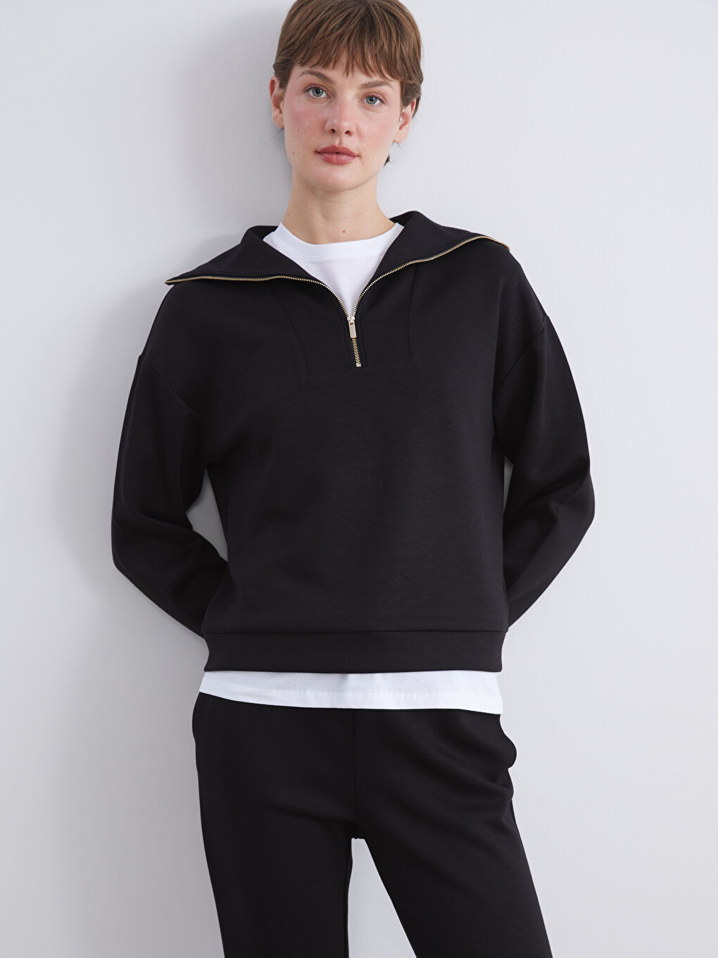 LCW Vision Funnel Neck Women's Sweatshirt -W53769Z8-CVL