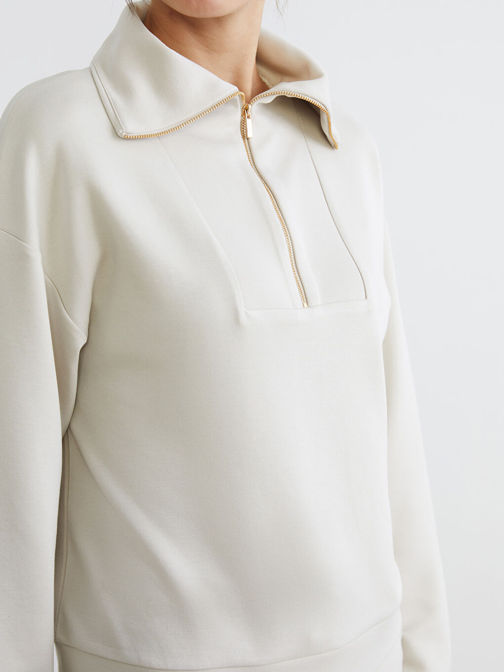 Funnel Neck Women's Sweatshirt-2