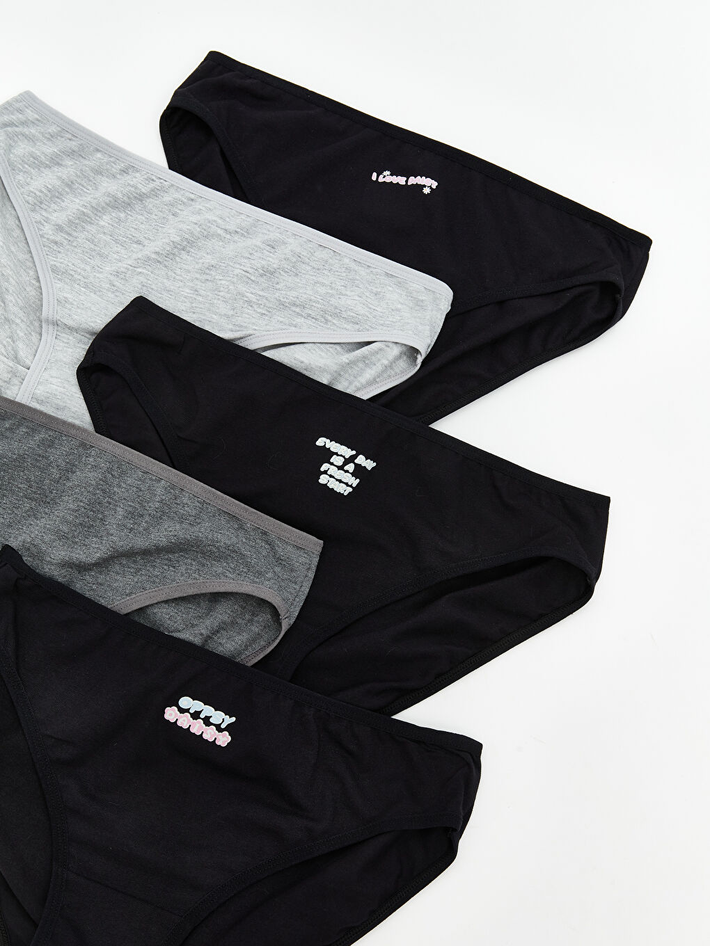 Siyah Baskılı Bikini Külot 5'li-2