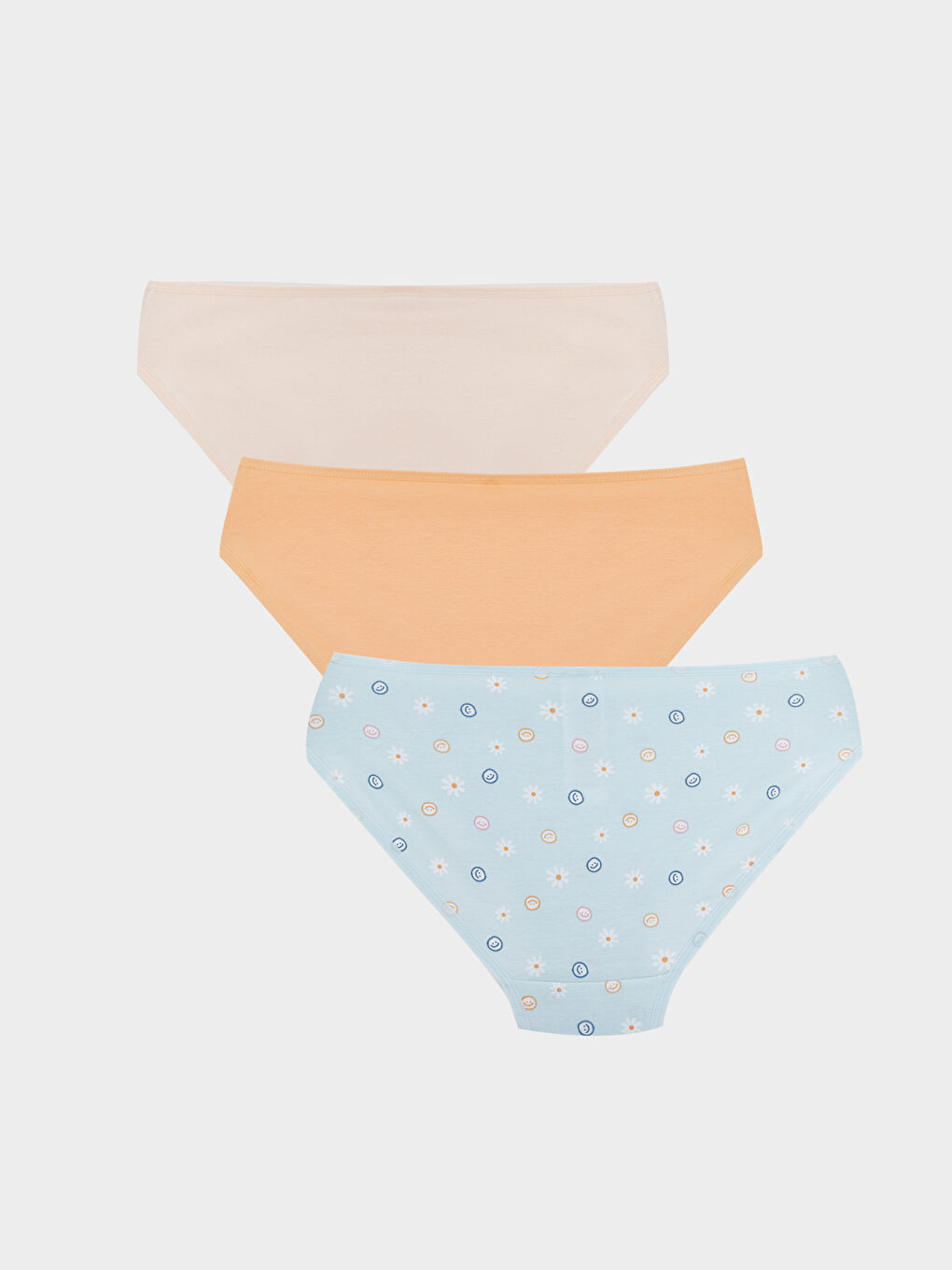 Mavi Baskılı Bikini Külot 3'lü-1