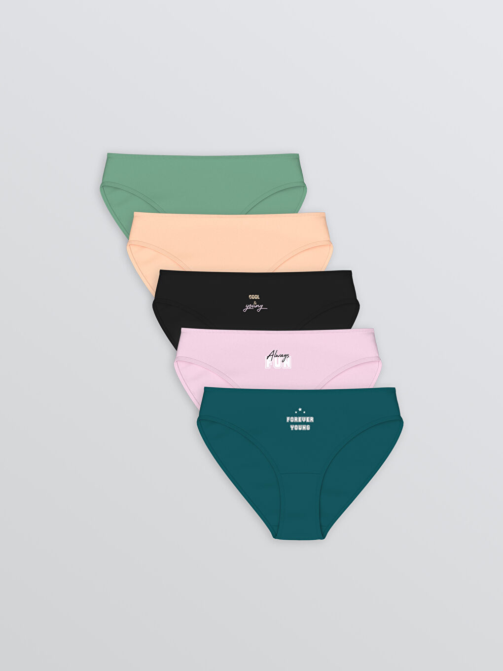 LCW Young Printed Bikini Knickers 5 Pack -W53805Z8-CVL