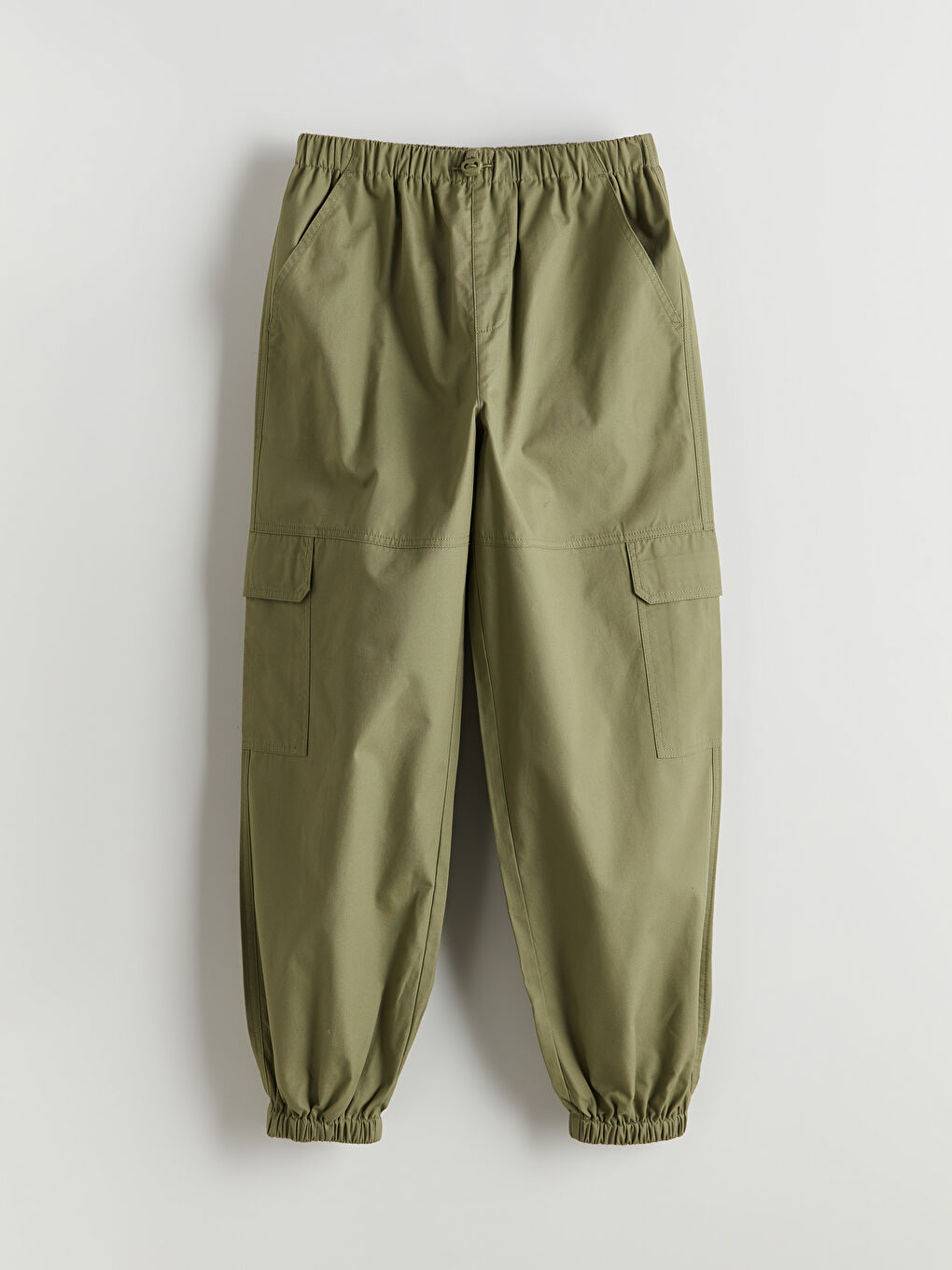 LCW Kids Elasticated Waist Girls' Cargo Jogger Trousers -W53807Z4-GUY