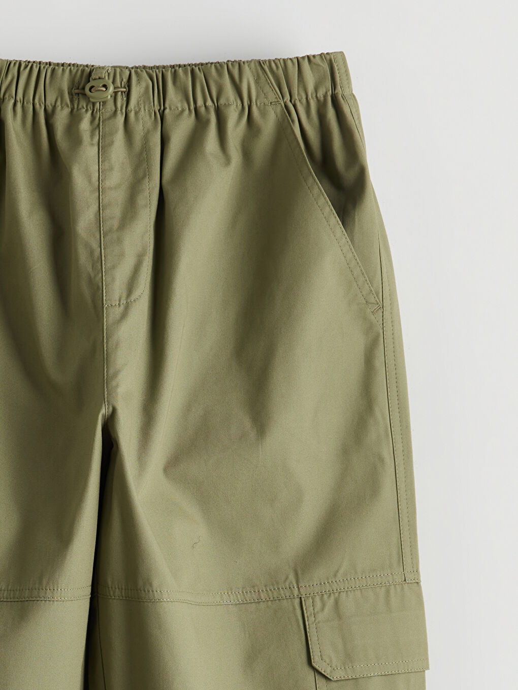 LCW Kids Elasticated Waist Girls' Cargo Jogger Trousers -W53807Z4-GUY