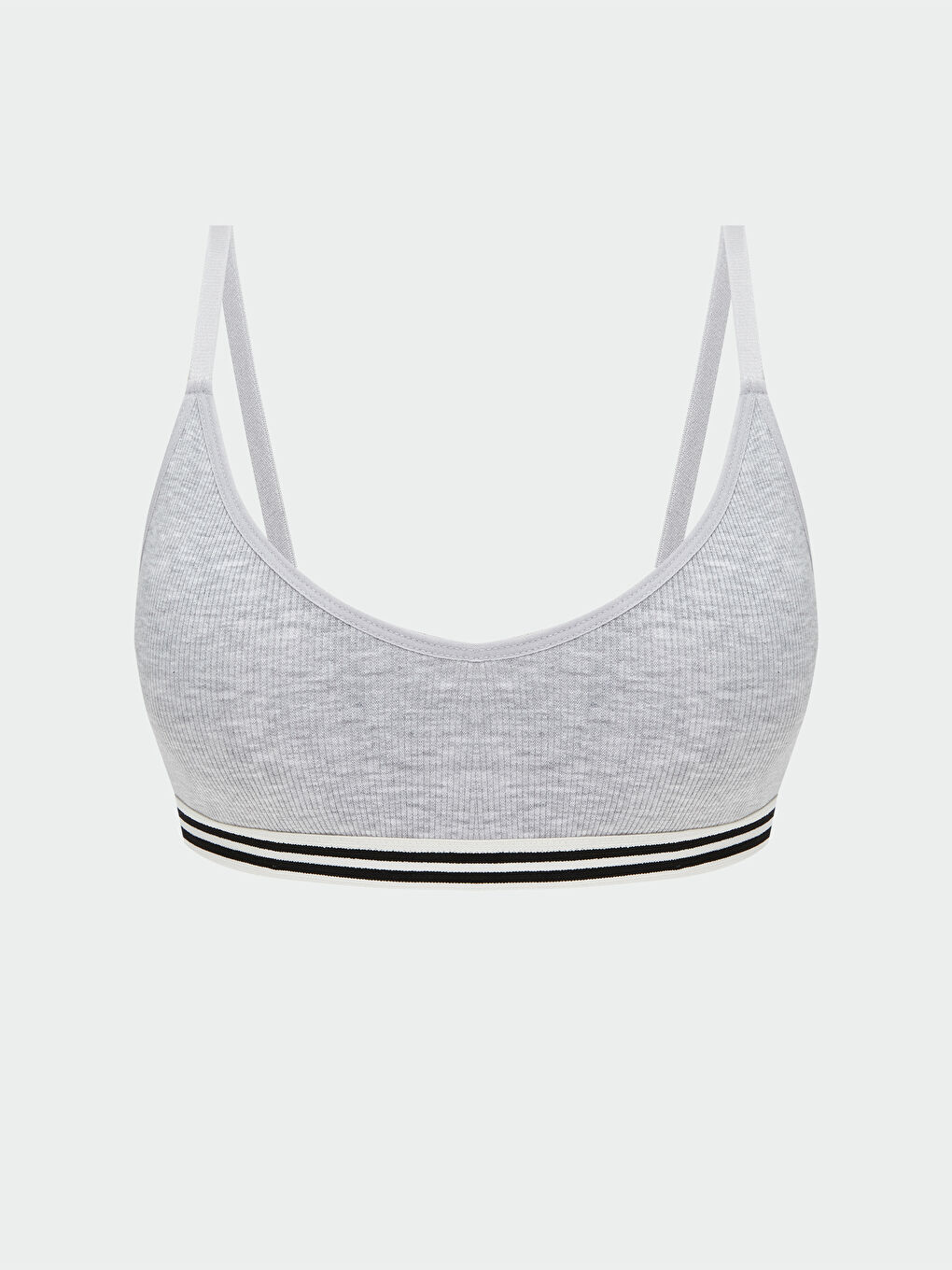 Gri Balensiz Çizgili Büstiyer