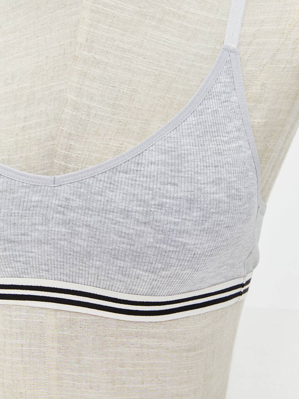 Gri Balensiz Çizgili Büstiyer-2