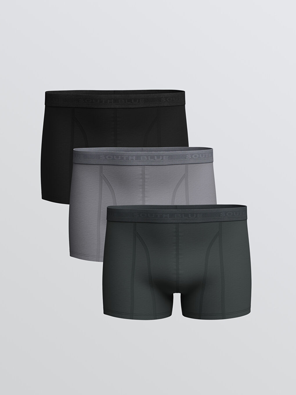 Gri Standart Kalıp Pamuklu Esnek Erkek Boxer 3'lü