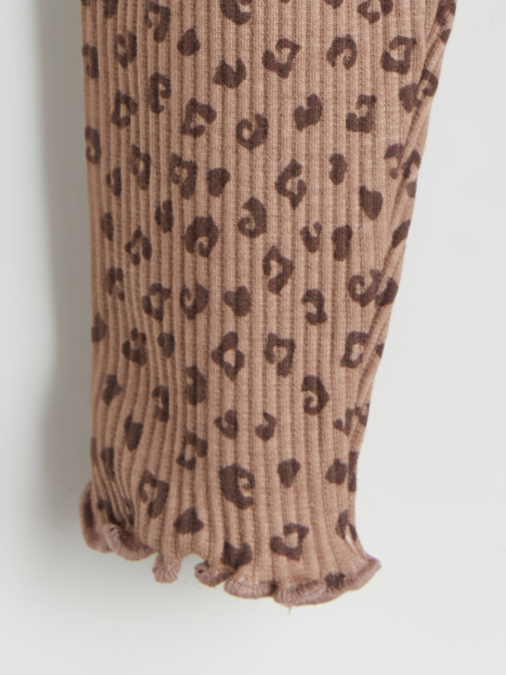 Bej Leopar Desenli Kız Bebek Tayt-2