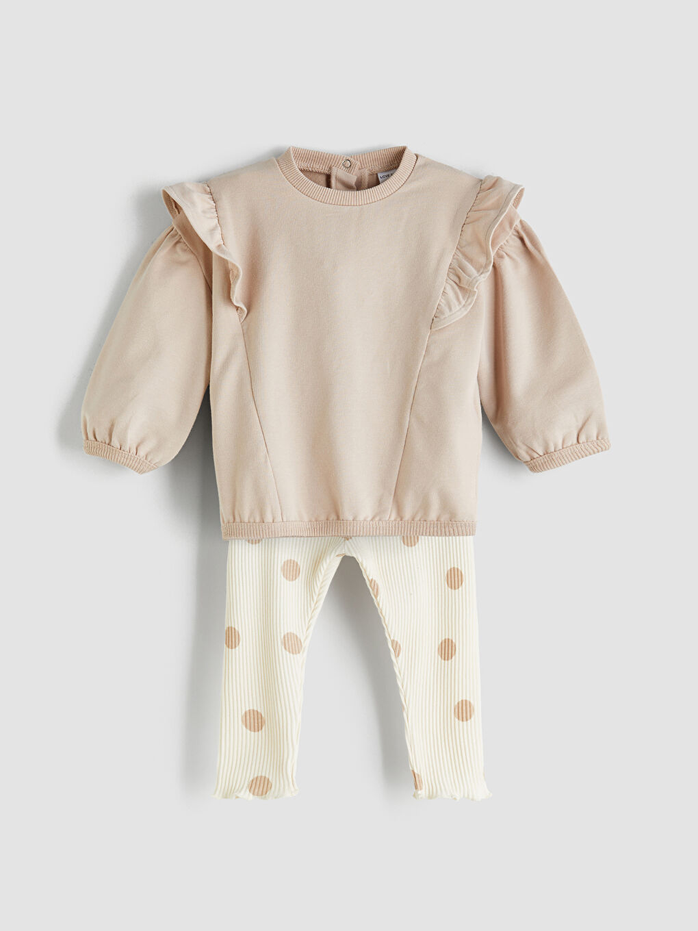 Ensemble 2 Pièces Bébé Filles Sweat-Shirt Col Rond Manches Longues et Collants-1