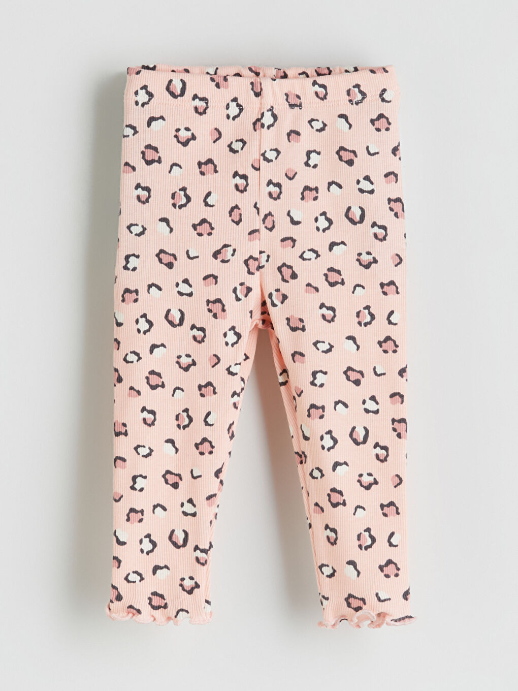 Pembe Kız Bebek Leopar Desenli Fitilli Tayt