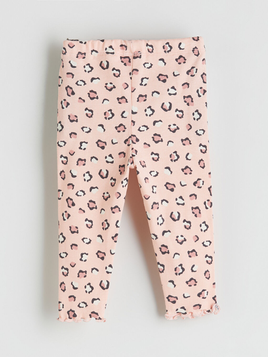 Pembe Kız Bebek Leopar Desenli Fitilli Tayt-1