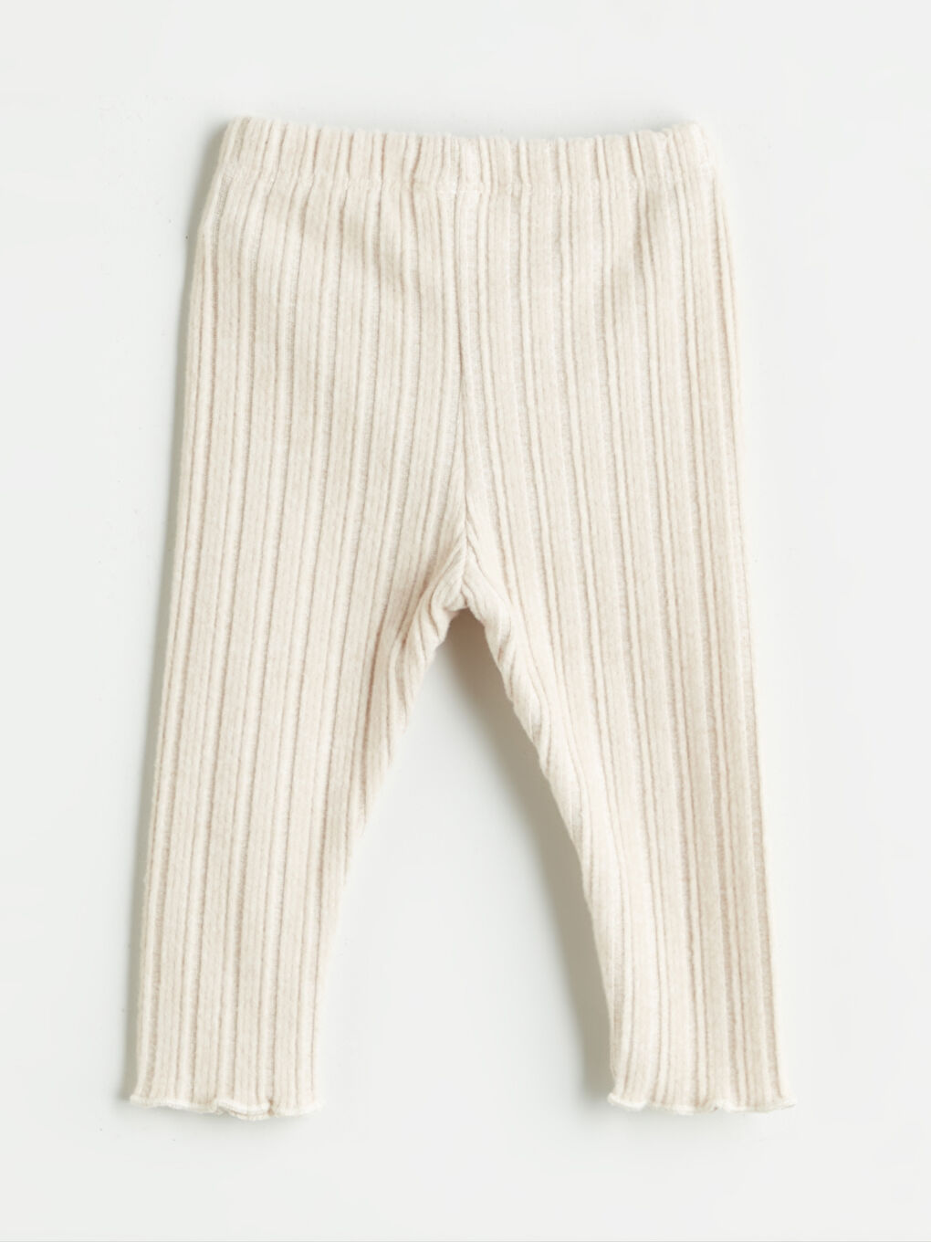 Bej Beli Lastikli Kız Bebek Tayt-1