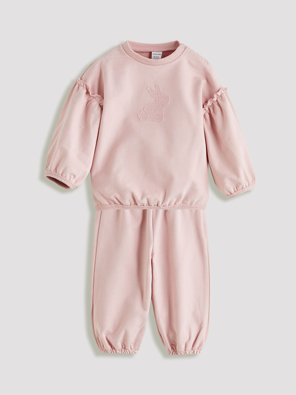 LCW baby یه‌خه‌ خڕ کچانی ساوا بلوز و پانتۆڵ ٢ دانە پێکەوە سێت -W53858Z1-G3K