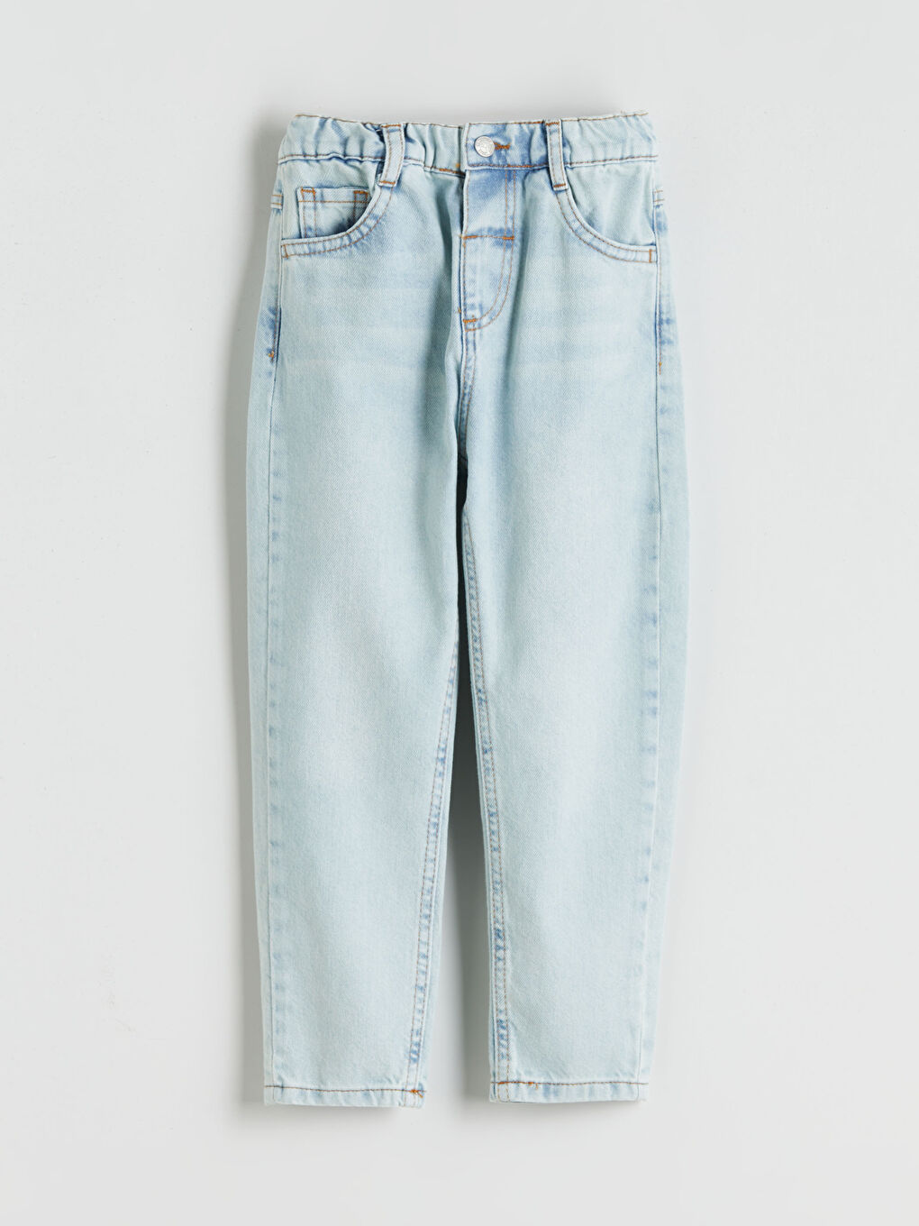 İndigo Beli Lastikli Erkek Çocuk Jean Pantolon