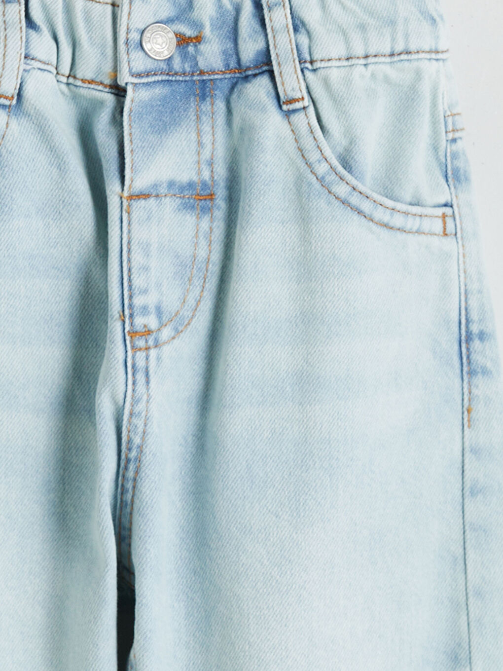 İndigo Beli Lastikli Erkek Çocuk Jean Pantolon-2