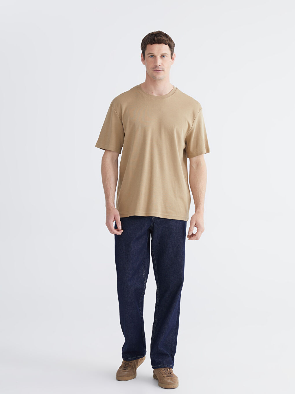 تي شيرت رجالي بكم قصير وكول مدور-1