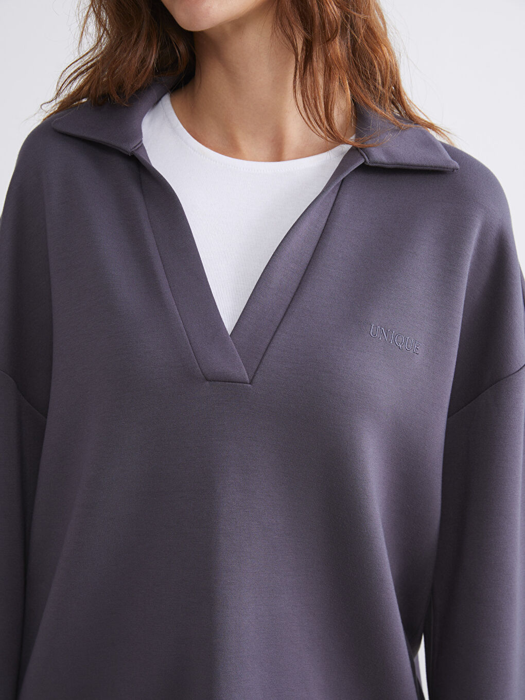 LCW Vision Polo Neck Women's Sweatshirt -W53879Z8-HGV