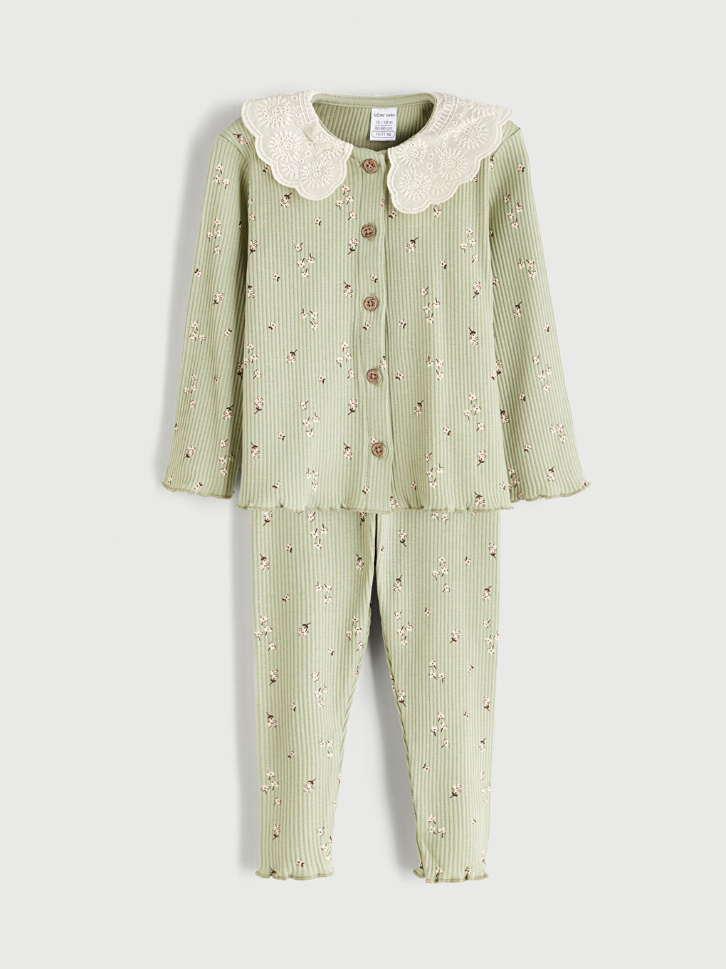 LCW baby Crew Neck Baby Girls' Blouse and Leggings 2 Pack -W53888Z1-LRK