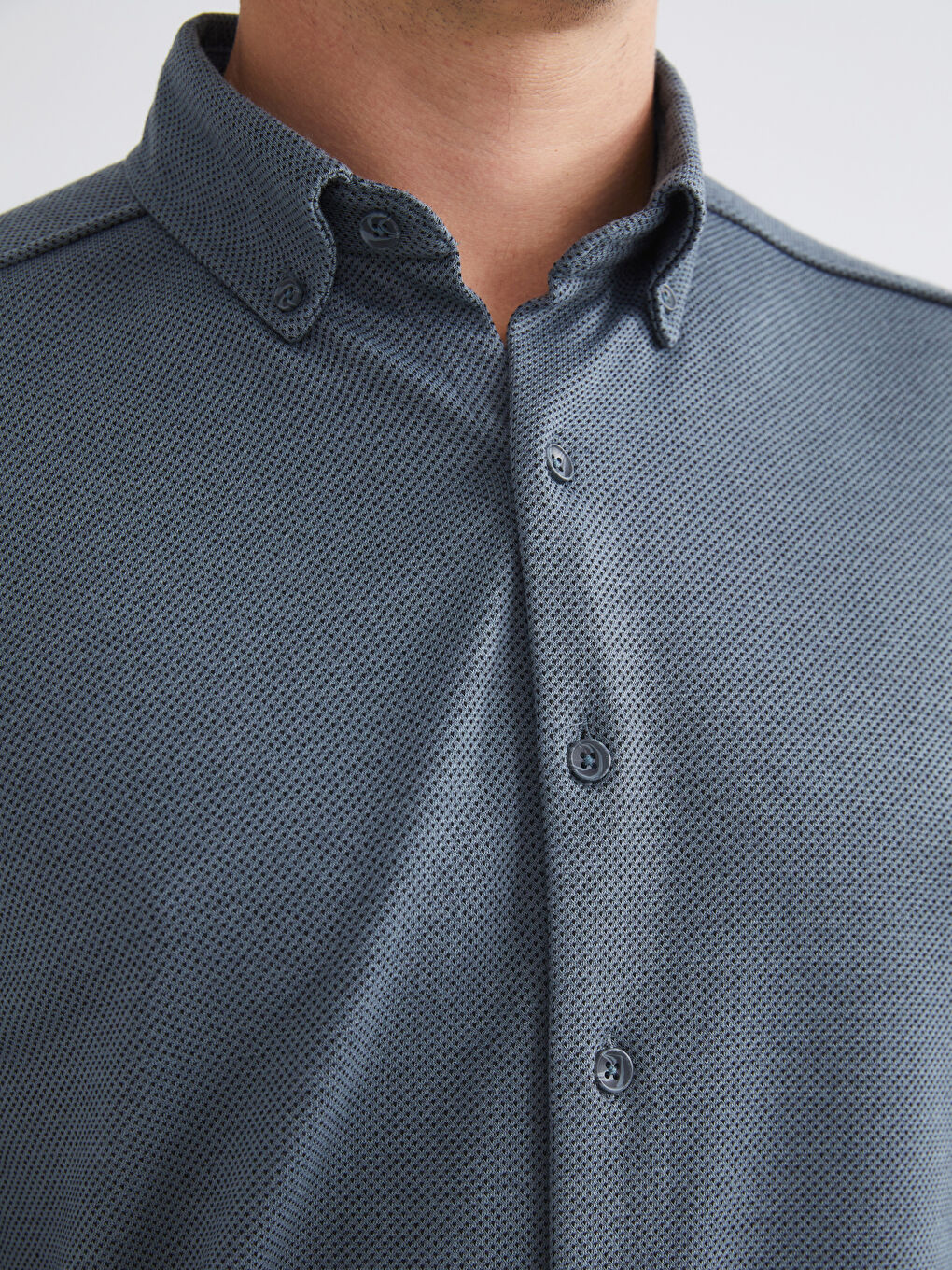 Yeşil Slim Fit Uzun Kollu Erkek Gömlek-2