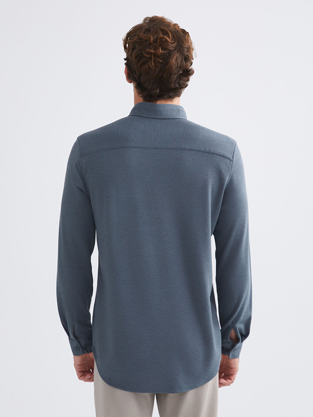 Yeşil Slim Fit Uzun Kollu Erkek Gömlek-3