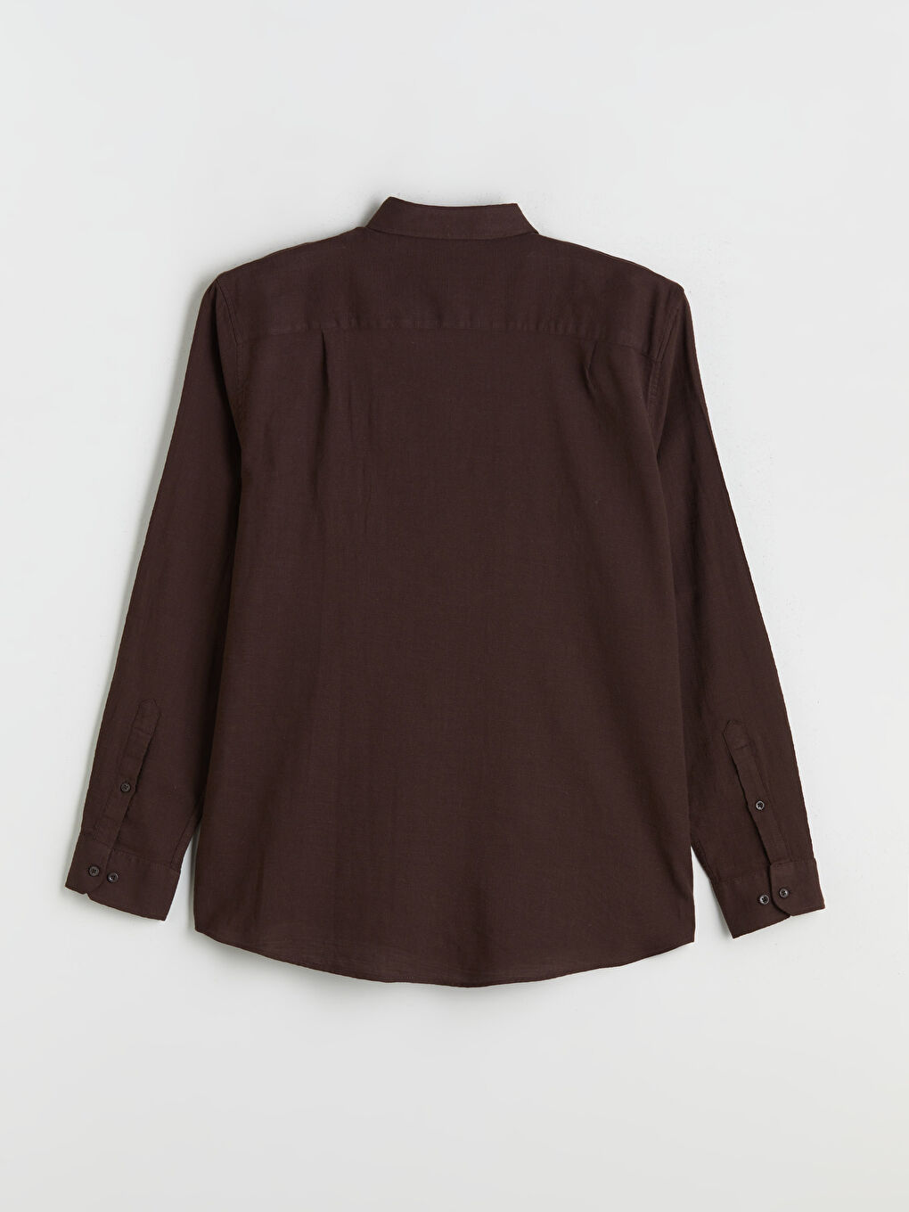 Kahverengi Regular Fit Uzun Kollu Poplin Erkek Gömlek-7
