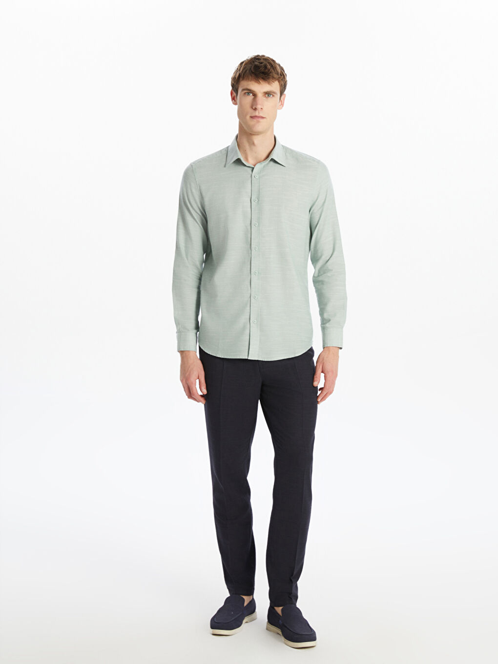SOUTHBLUE Regular Fit Long Sleeve Poplin Men's Shirt -W53917Z8-CS4
