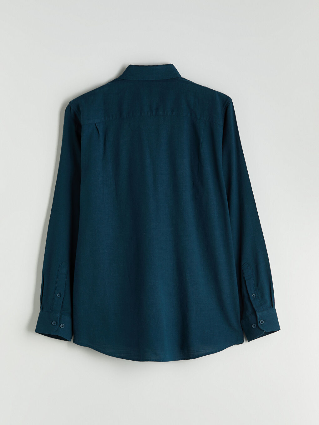 Petrol Regular Fit Uzun Kollu Poplin Erkek Gömlek-5