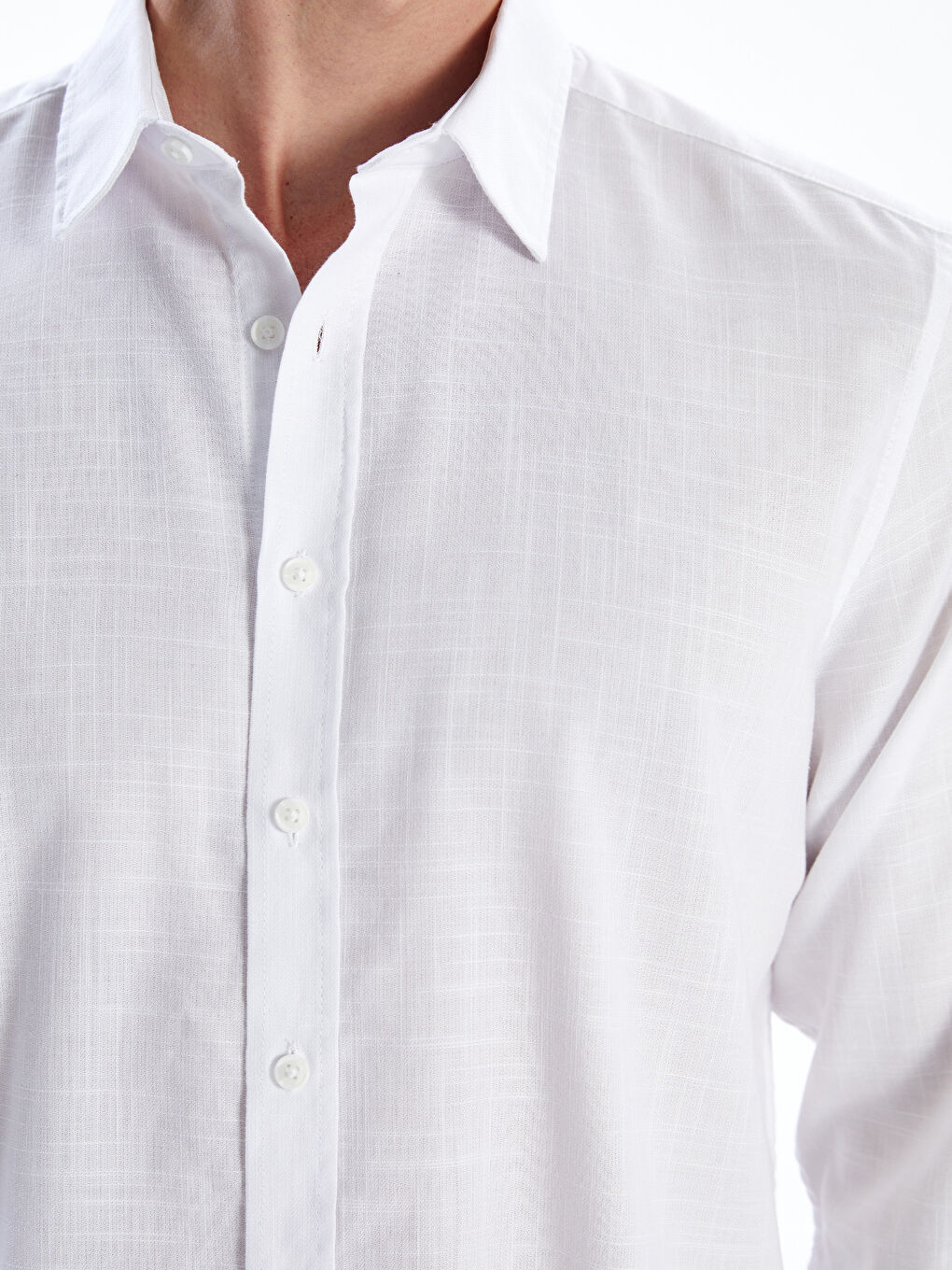 Regular Fit Long Sleeve Poplin Men's Shirt-3