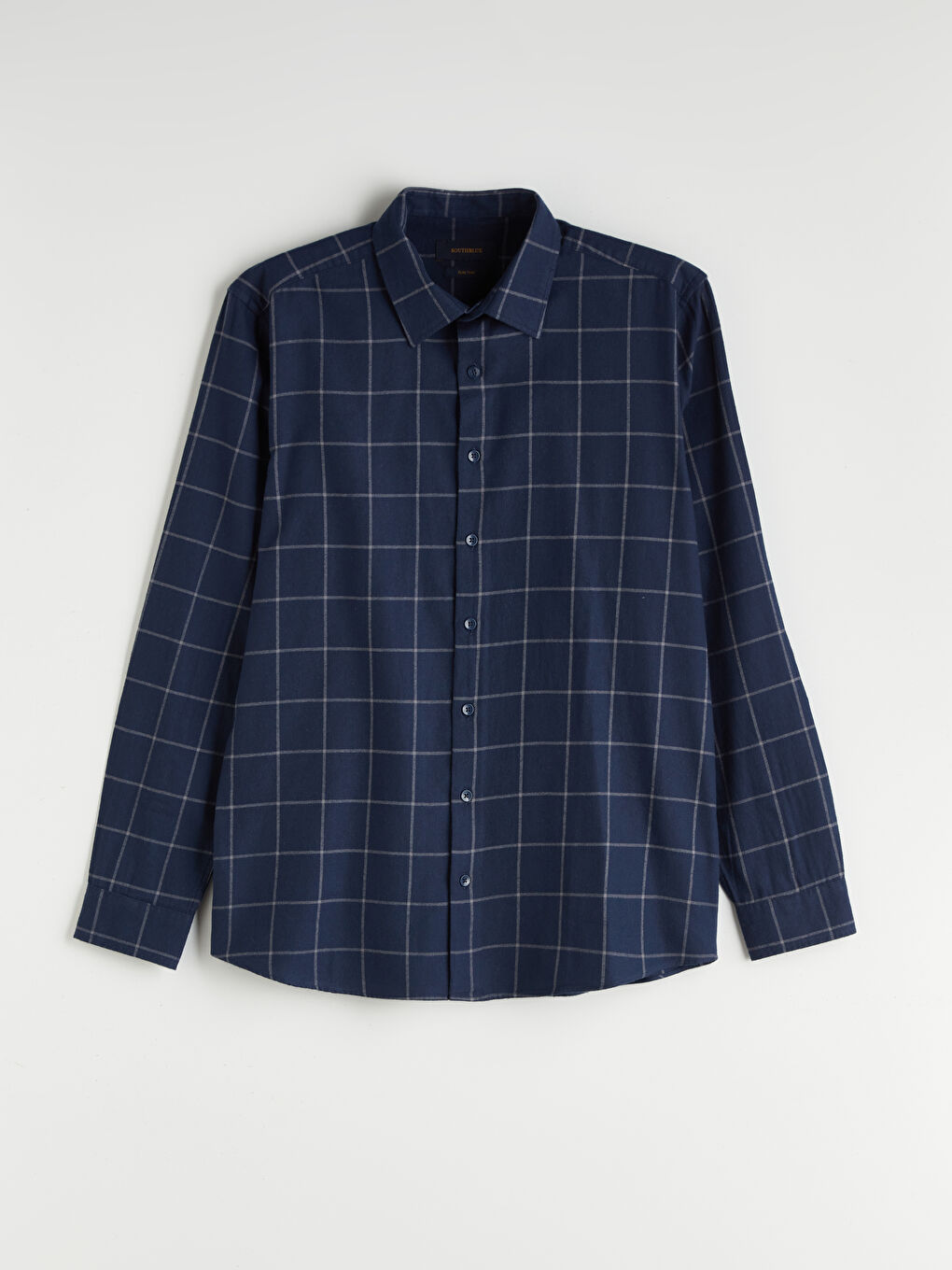 Slim Fit Long Sleeve Plaid Twill Men's Shirt-4