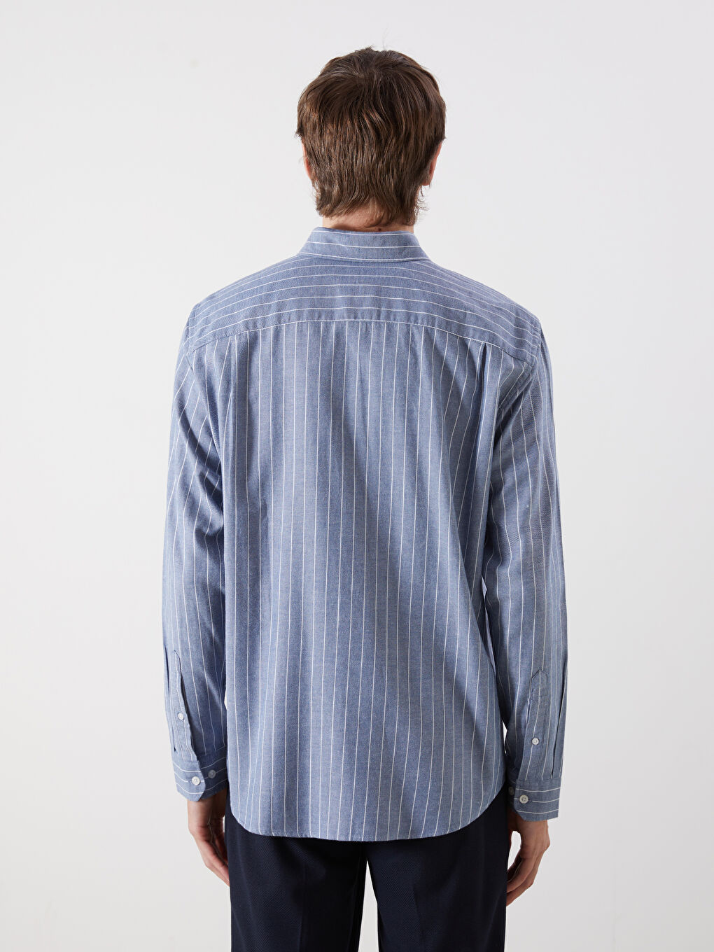 SOUTHBLUE Regular Fit Long Sleeve Striped Men's Shirt -W53924Z8-Z3H