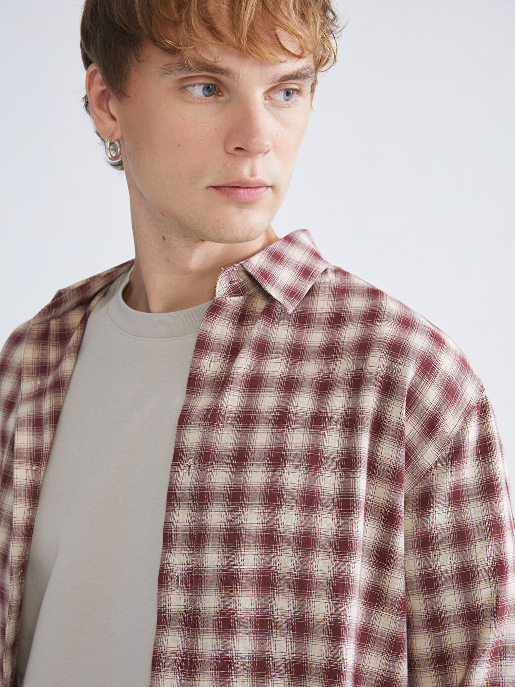 Regular Fit Long Sleeve Plaid Men's Shirt-2