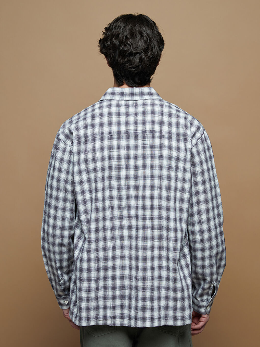 Regular Fit Long Sleeve Plaid Men's Shirt-6