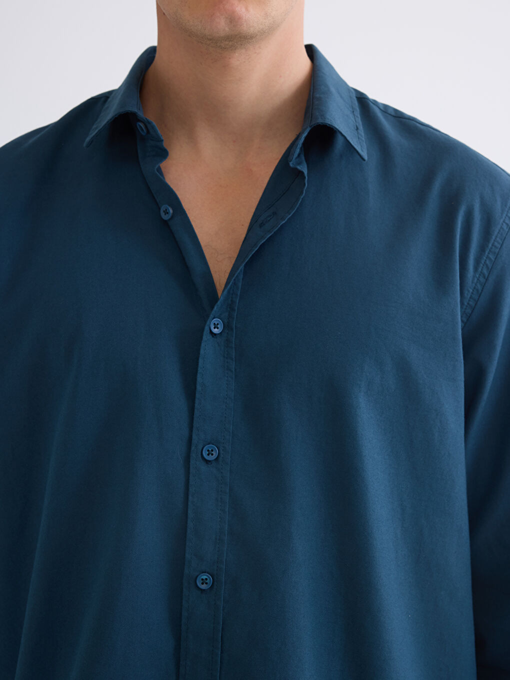 Regular Fit Long Sleeve Gabardine Men's Shirt-2