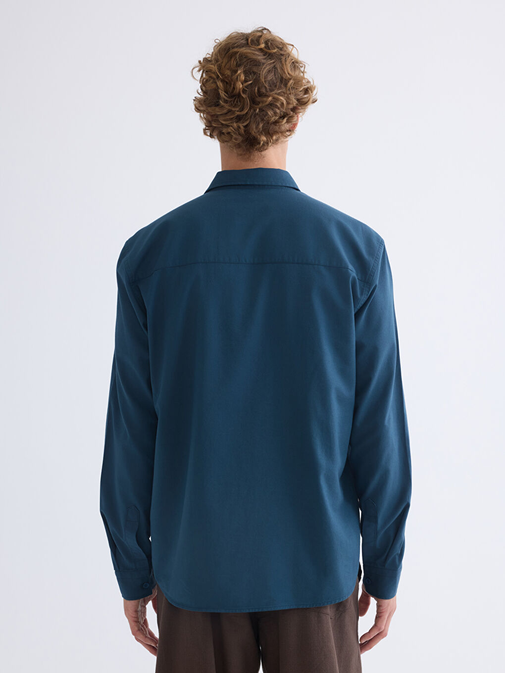 Regular Fit Long Sleeve Gabardine Men's Shirt-3