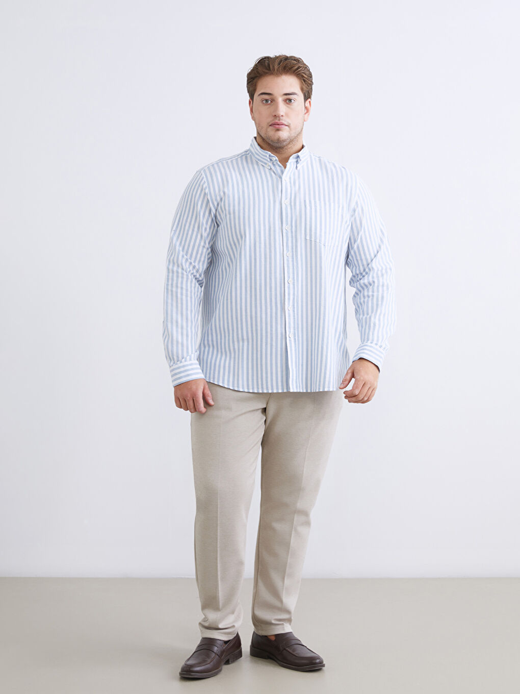 Regular Fit Long Sleeve Striped Men's Shirt-5