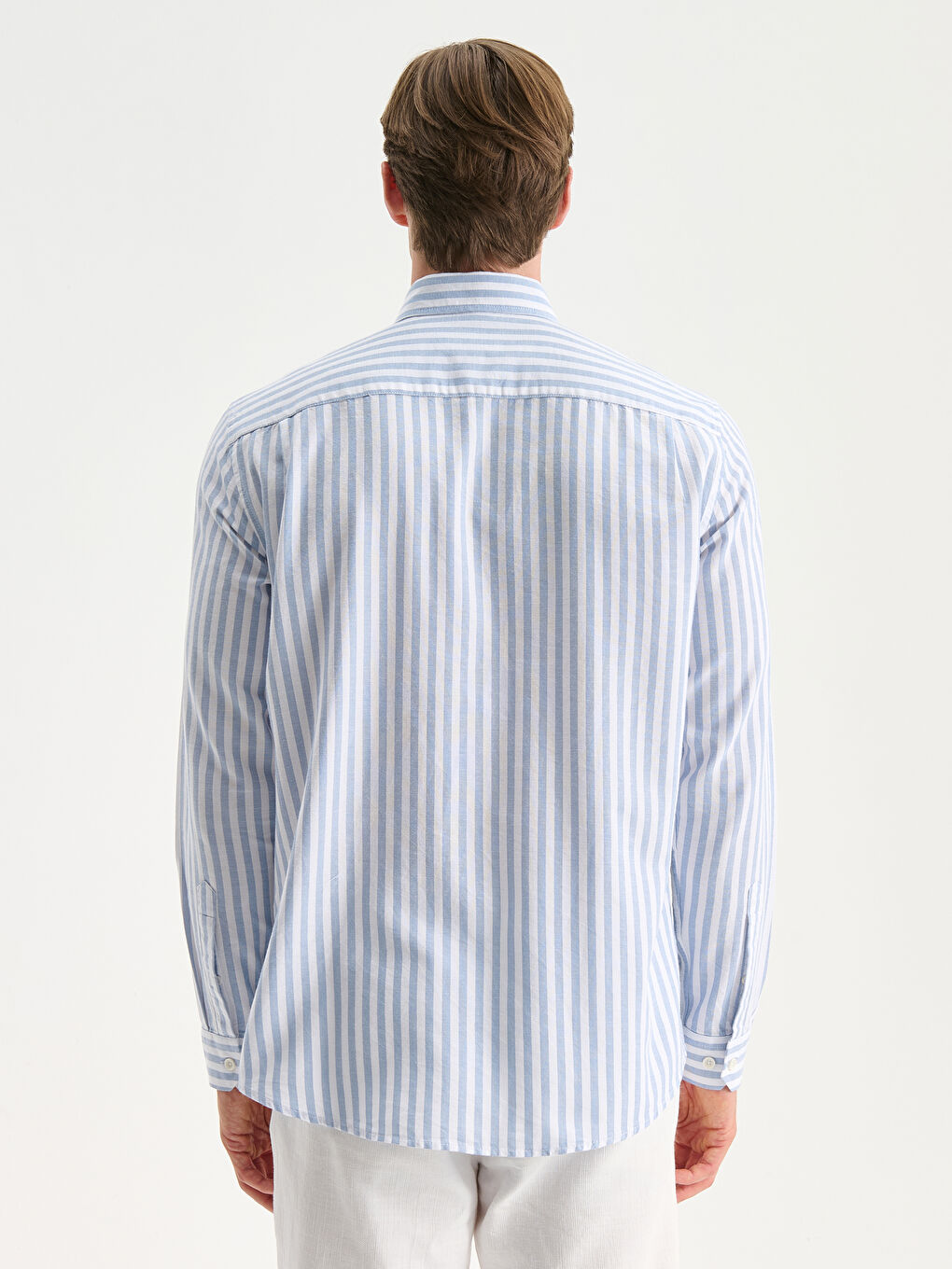 Regular Fit Long Sleeve Striped Men's Shirt-3