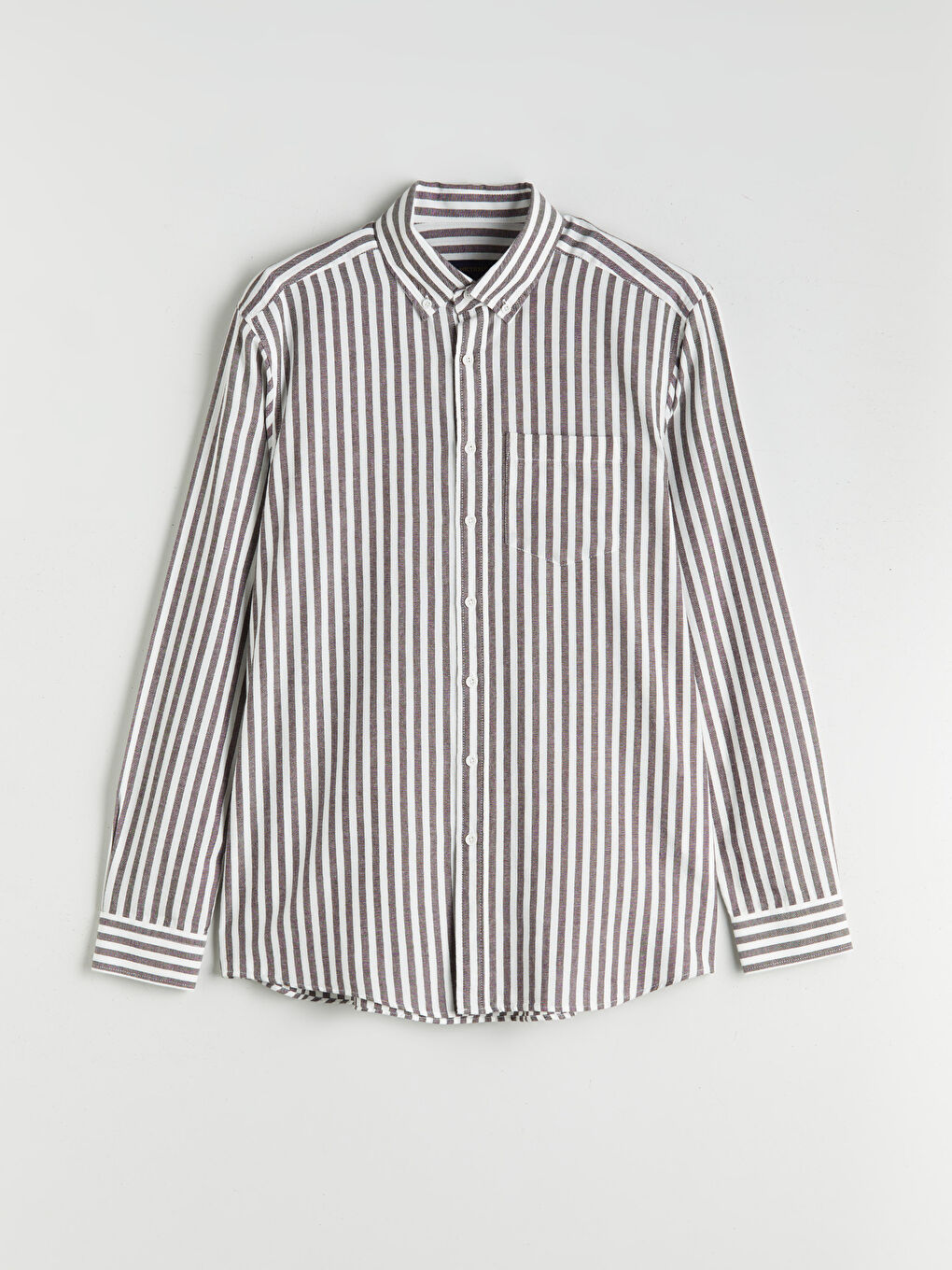 Regular Fit Long Sleeve Striped Men's Shirt-4