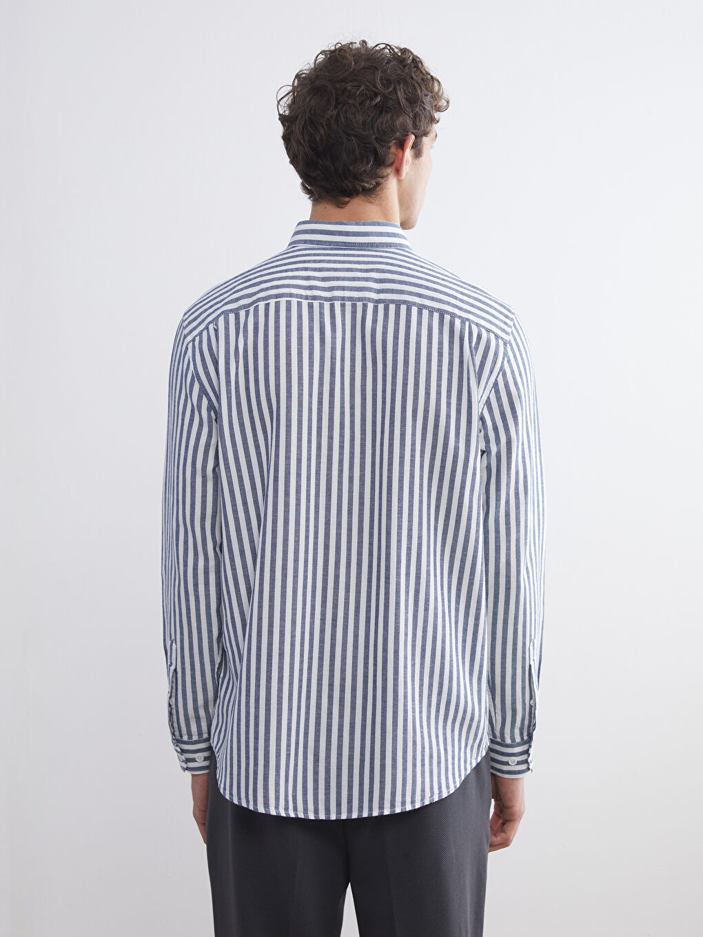 Regular Fit Long Sleeve Striped Men's Shirt-4