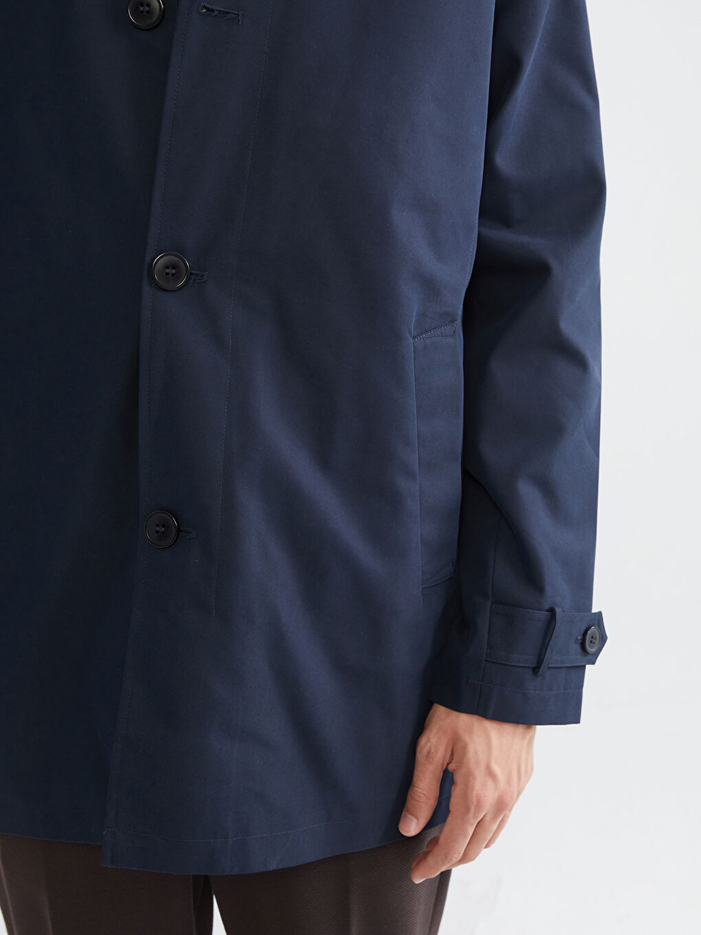 Regular Fit Jacket Collar Men's Trench Coat-6