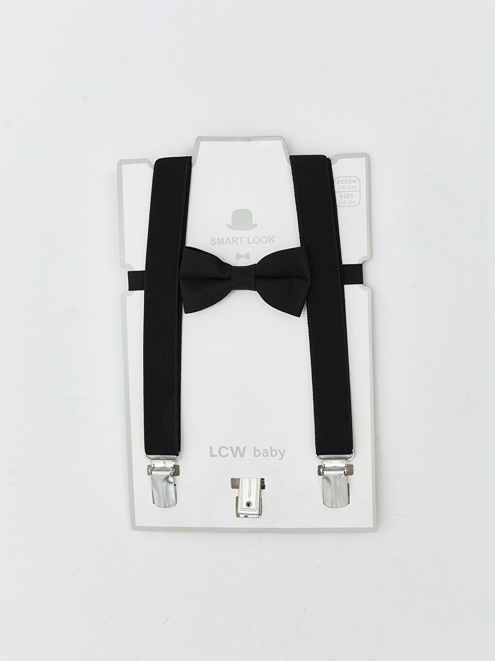 Siyah Erkek Bebek Papyon ve Pantolon Askısı