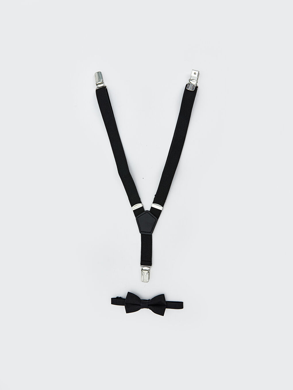 Siyah Erkek Bebek Papyon ve Pantolon Askısı-1