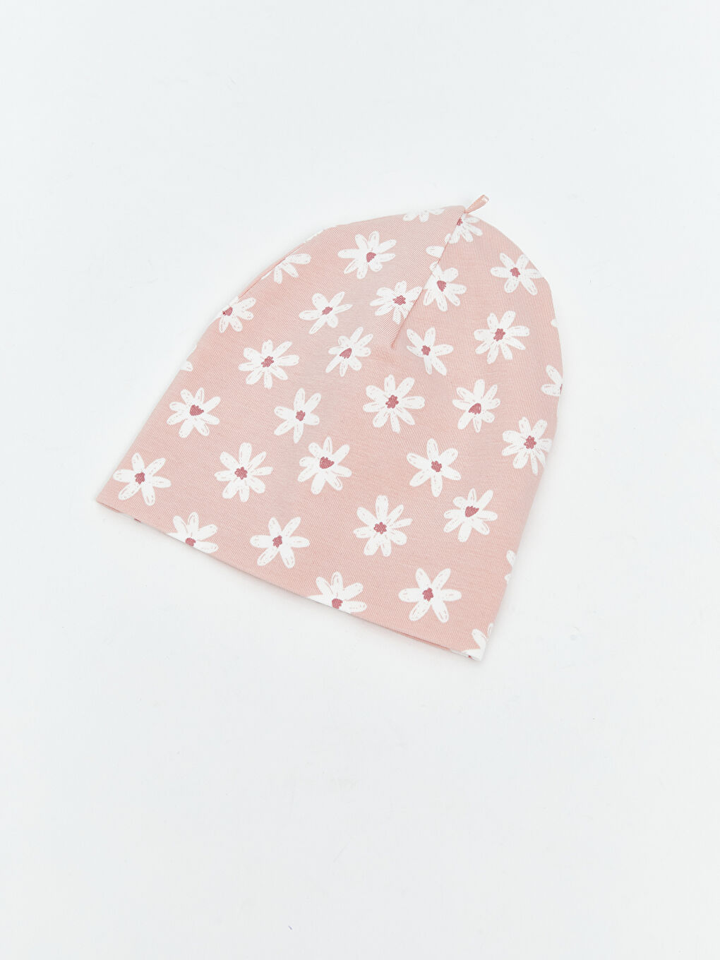 Ekru Çiçek Baskılı Kız Bebek Bere