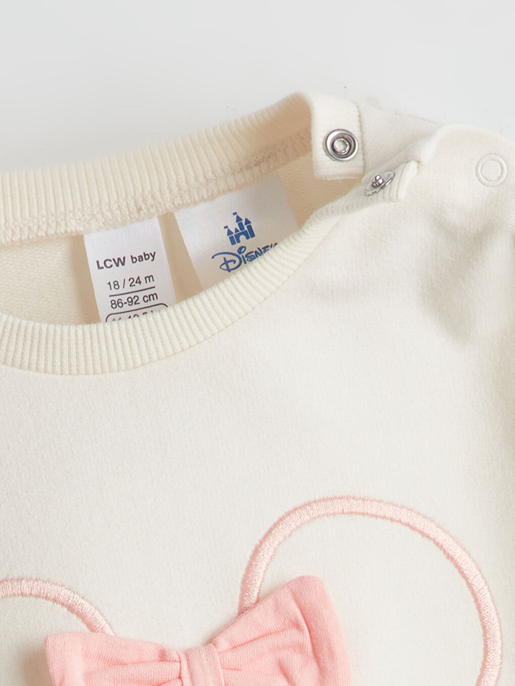 Crew Neck Long Sleeve Minnie Mouse Printed Baby Girls' Pyjama Set-7