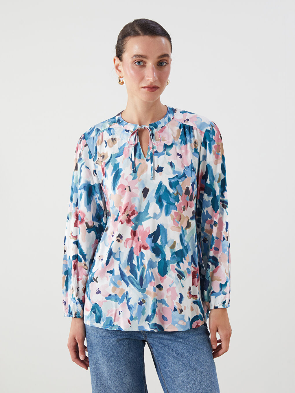 LCWAIKIKI Classic Woman BLUE Blouse -W54129Z8-LQQ
