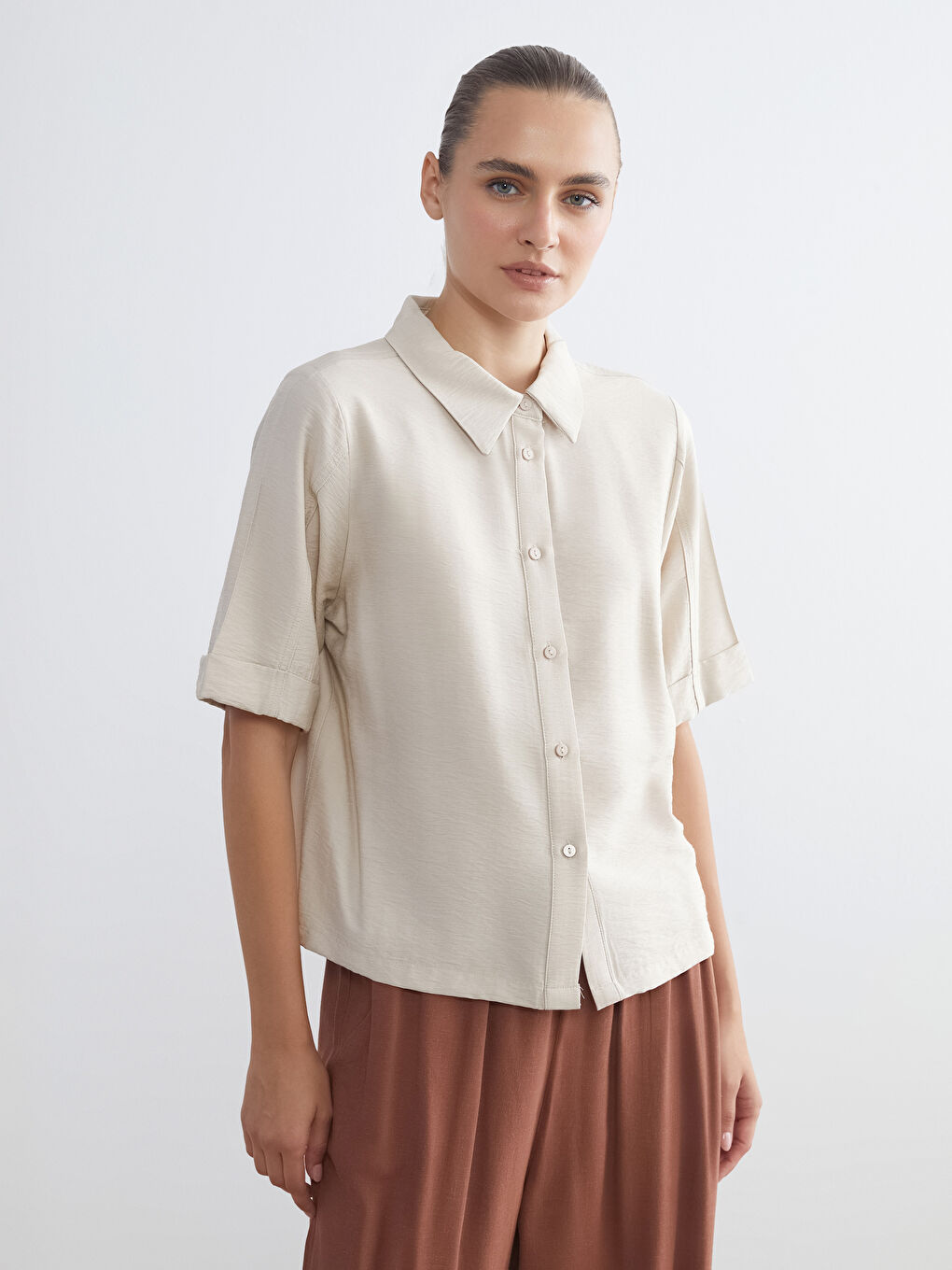LCWAIKIKI Classic Loose Fit Women's Shirt -W54139Z8-Z4B
