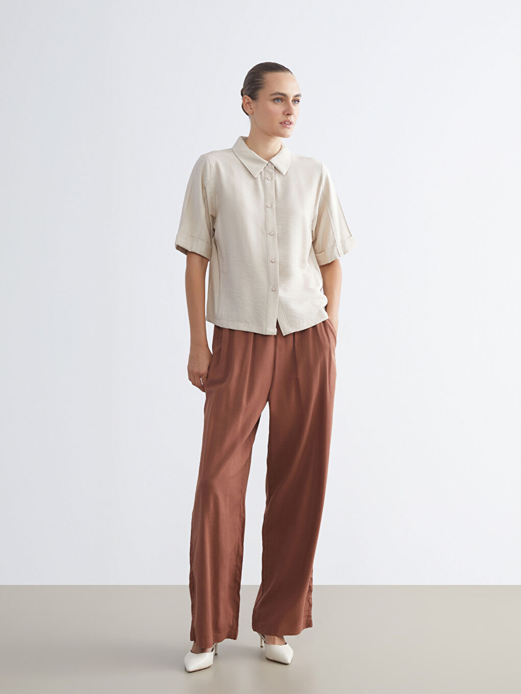 LCWAIKIKI Classic Loose Fit Women's Shirt -W54139Z8-Z4B