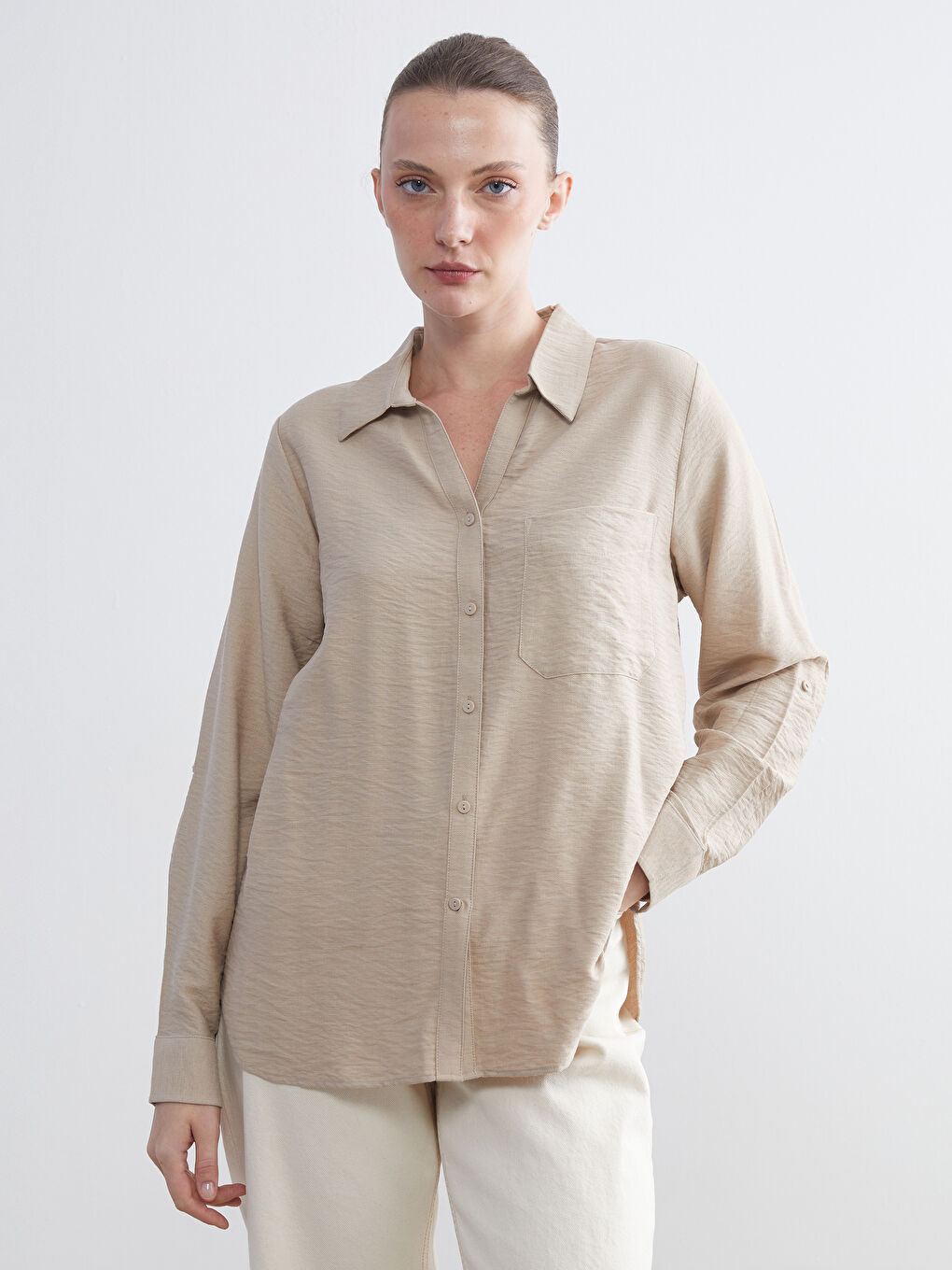 LCWAIKIKI Classic Loose Fit Women's Shirt -W54140Z8-YDK